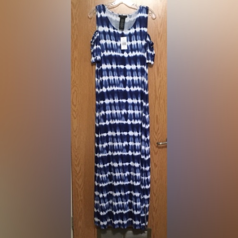 Design History Blue and White Pencil Maxi Dress
